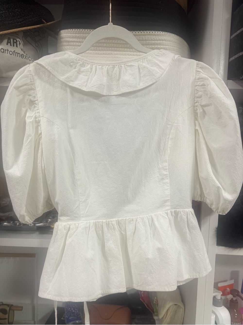 ✨ Boyish By Her “The Romeo” white Wrap Ruffle Top Size Small NWT Style - Picture 4 of 5